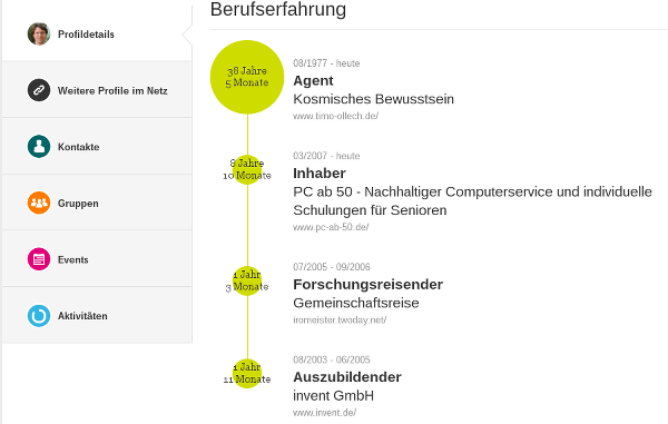 Berufserfahrung bei XING